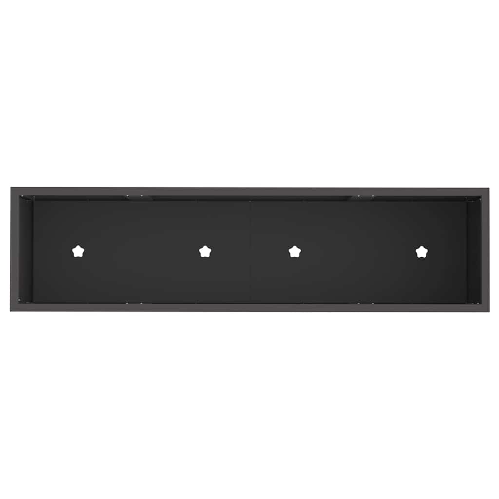 Planter Silver Galvanised Metal Raised Garden Outdoor Flower Vegetable Bed Black