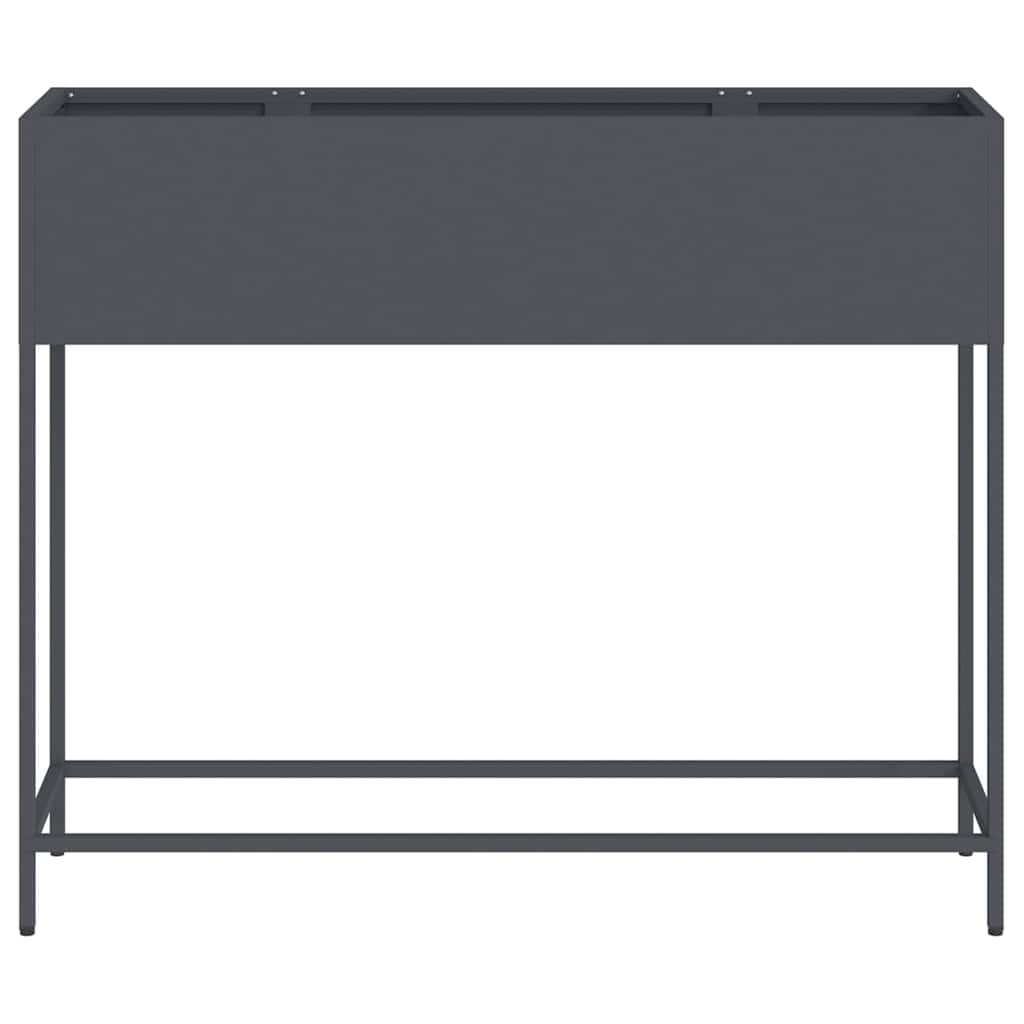 Planter Silver Galvanised Metal Raised Garden Outdoor Flower Vegetable Bed Black