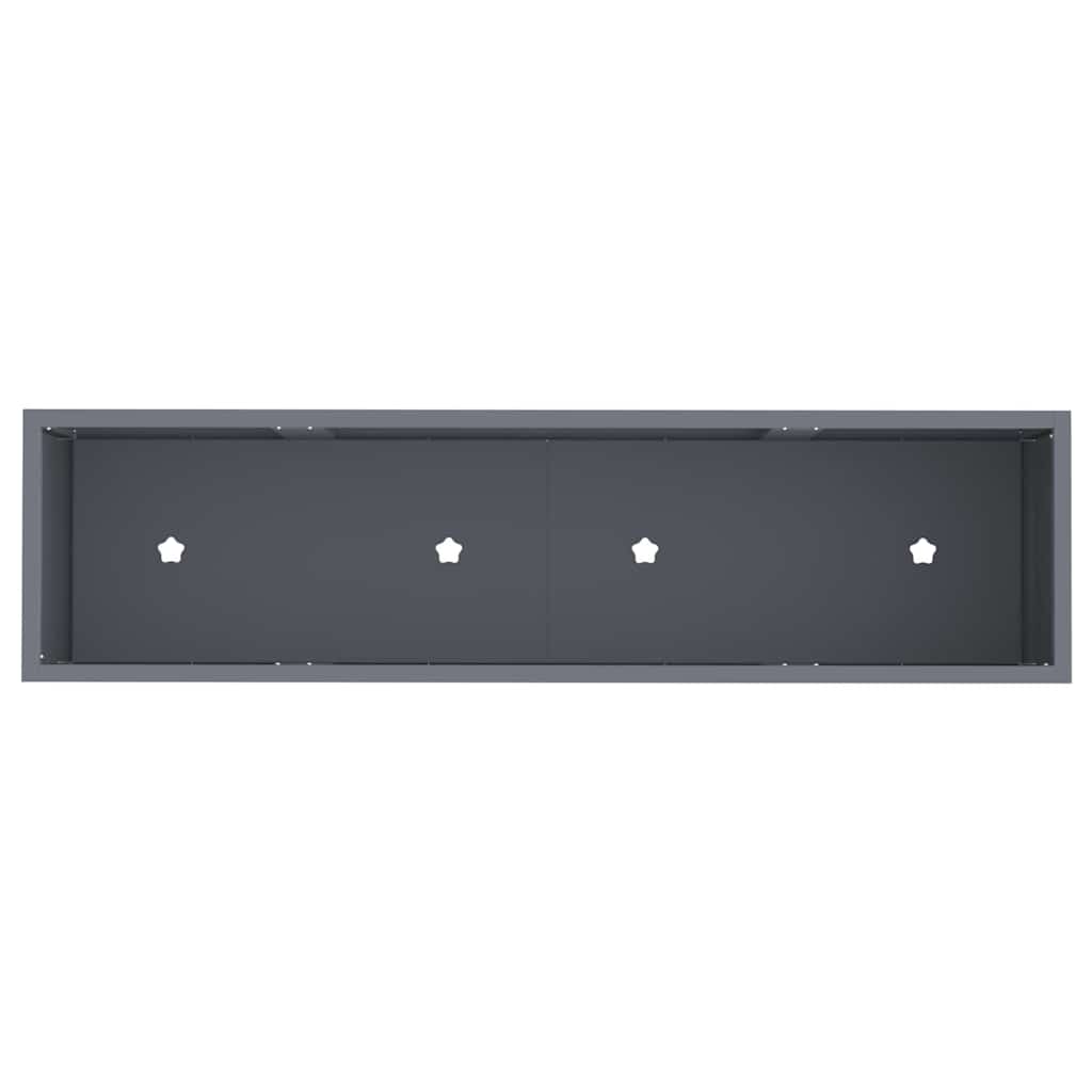 Planter Silver Galvanised Metal Raised Garden Outdoor Flower Vegetable Bed Black