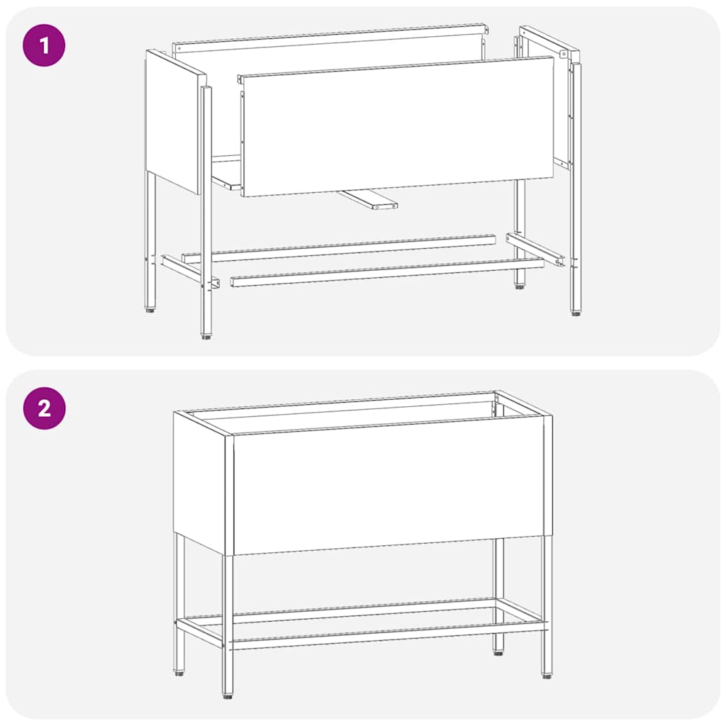 Raised Garden Planter Silver