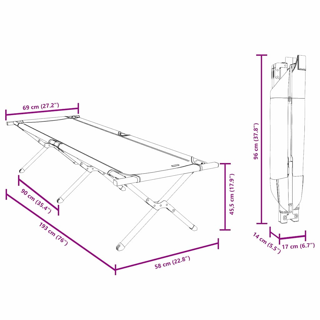 Folding Camping Bed Folding Oxford Fabric