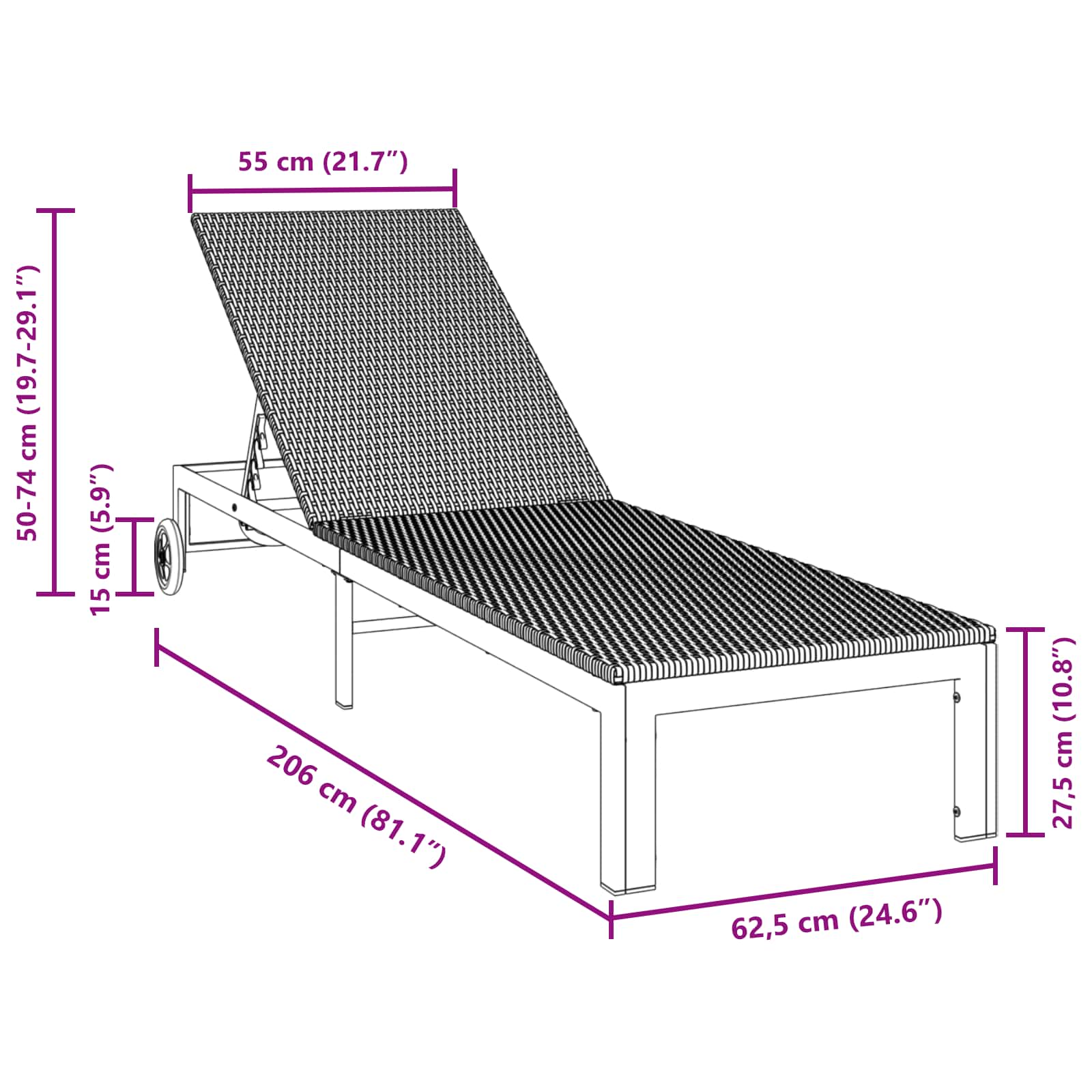 Sunbed Poly Rattan