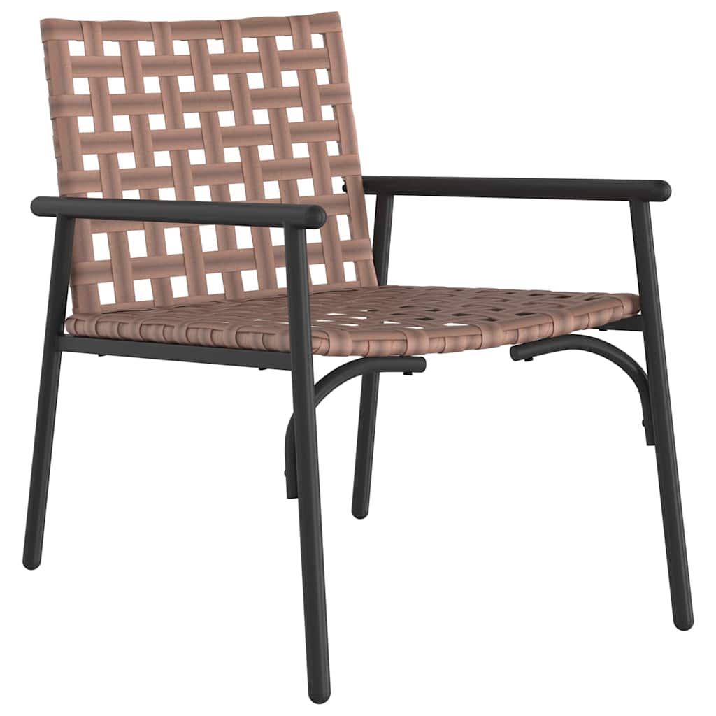 Garden Chair 2 Pcs Brown Poly Rattan