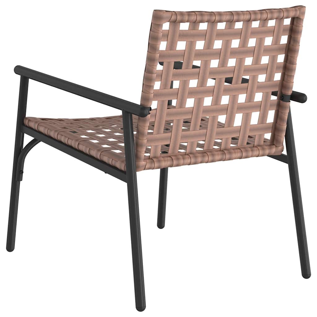 Garden Chair 2 Pcs Brown Poly Rattan