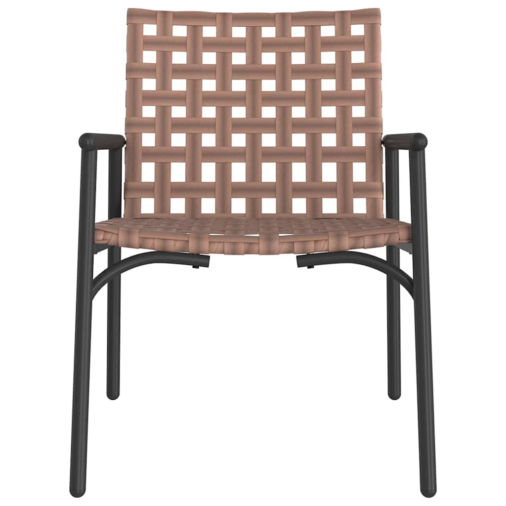 Garden Chair 2 Pcs Brown Poly Rattan