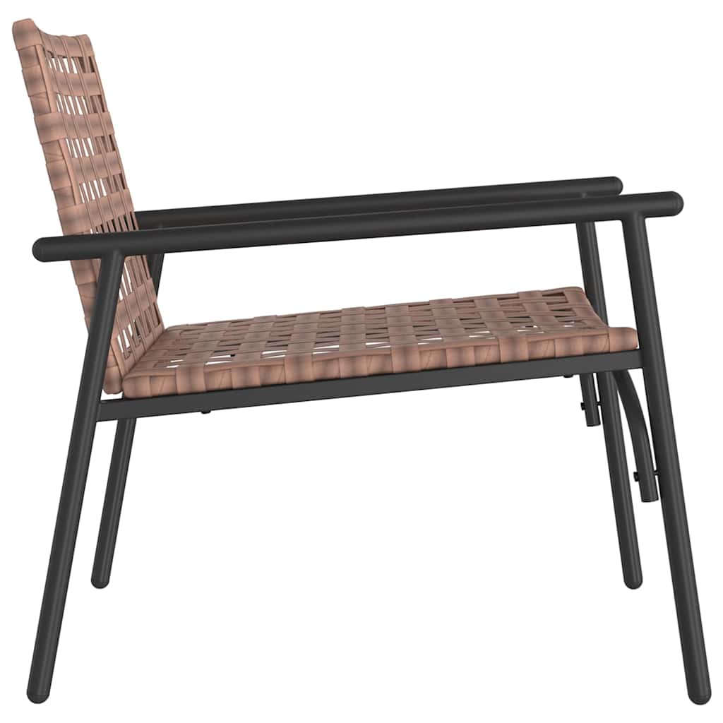 Garden Chair 2 Pcs Brown Poly Rattan