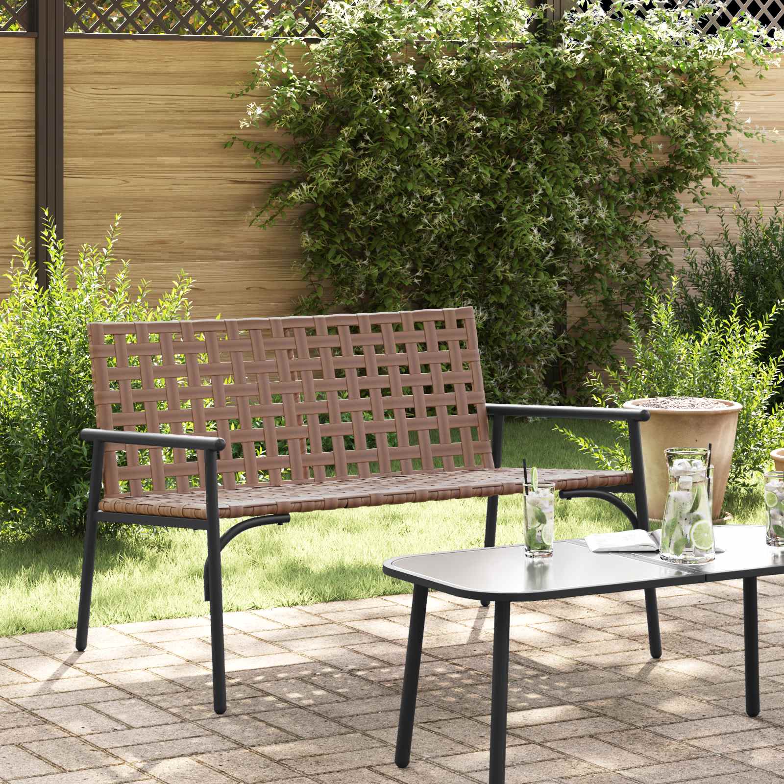 Garden Chair 2 Pcs Brown Poly Rattan