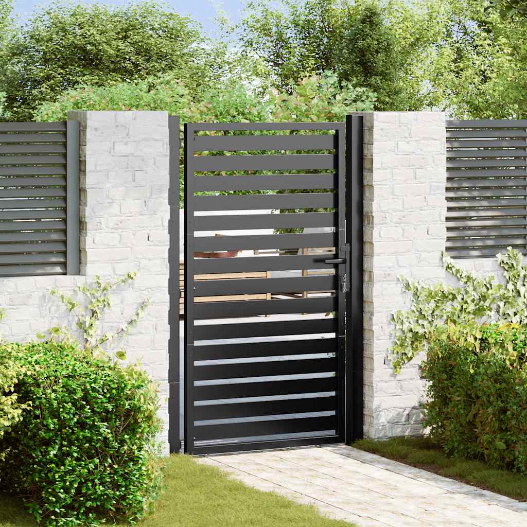 Garden Gate Lockable Black Aluminium