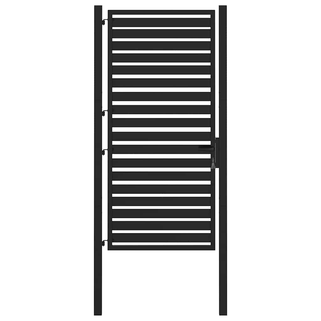 Garden Gate Lockable Black Aluminium