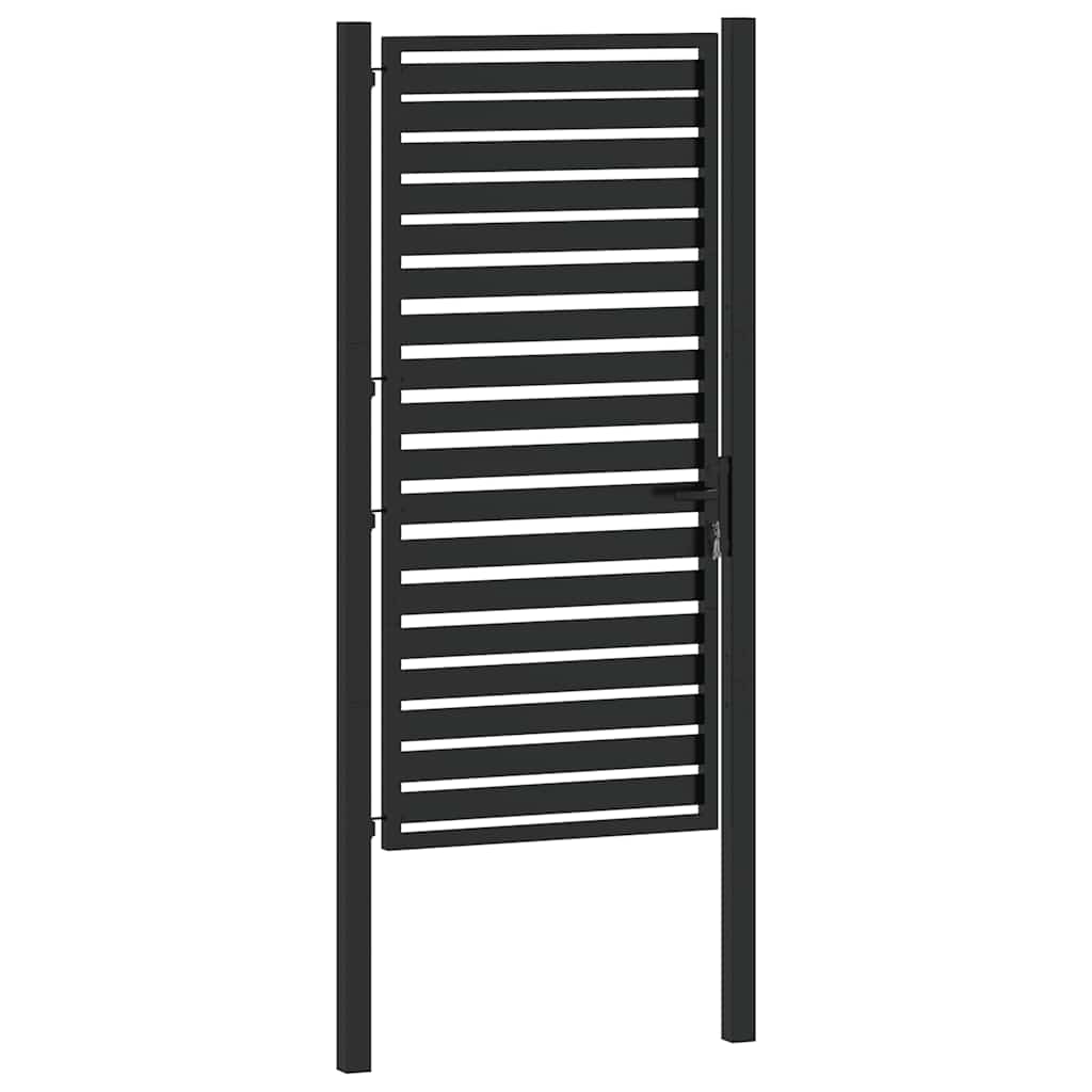 Garden Gate Lockable Black Aluminium