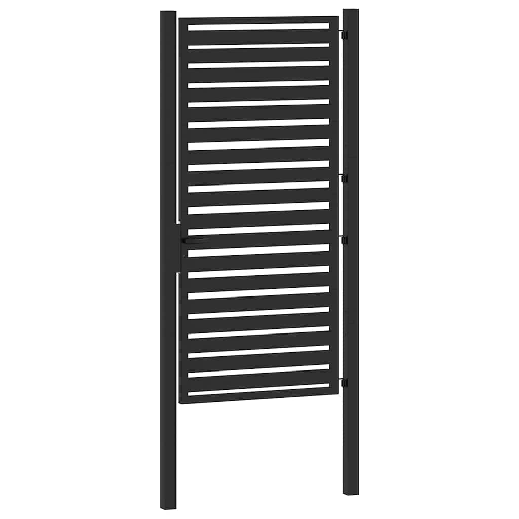 Garden Gate Lockable Black Aluminium