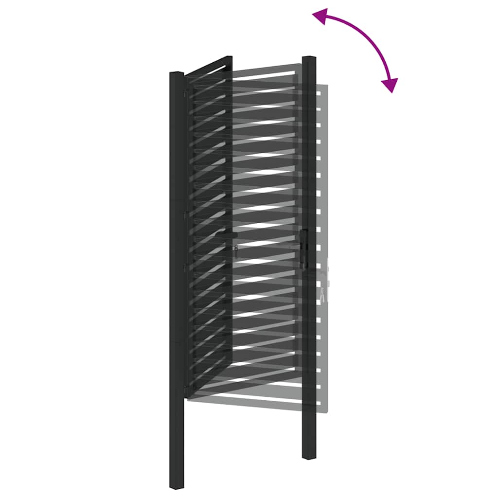 Garden Gate Lockable Black Aluminium