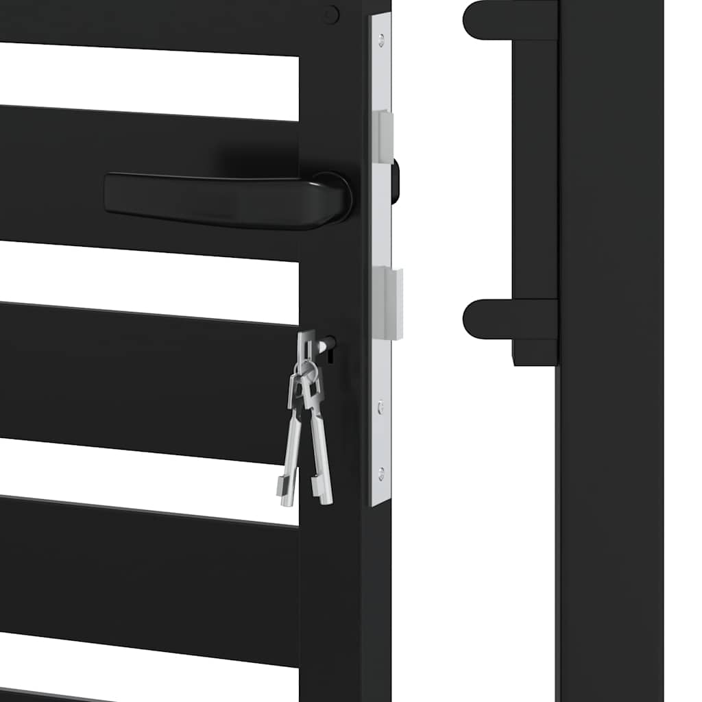 Garden Gate Lockable Black Aluminium