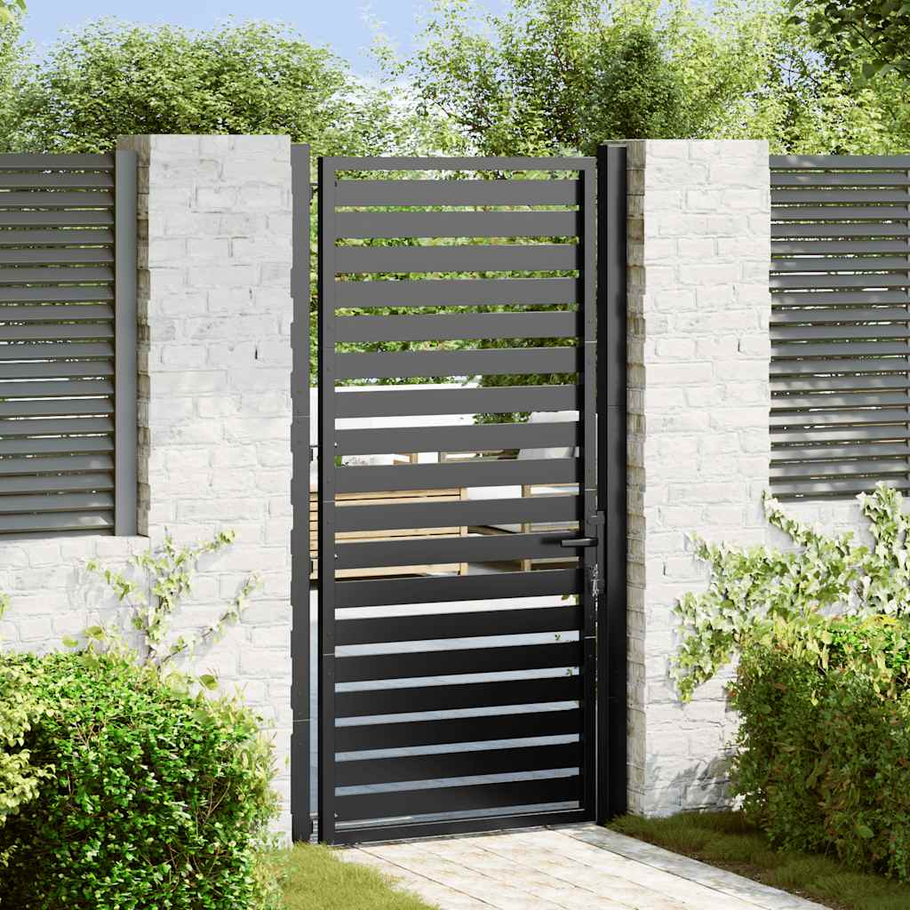 Garden Gate Lockable Black Aluminium