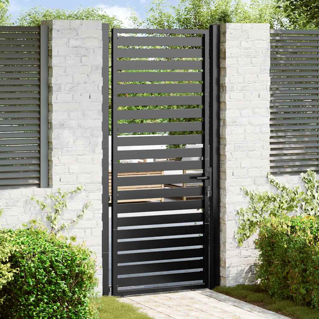 Garden Gate Lockable Black Aluminium