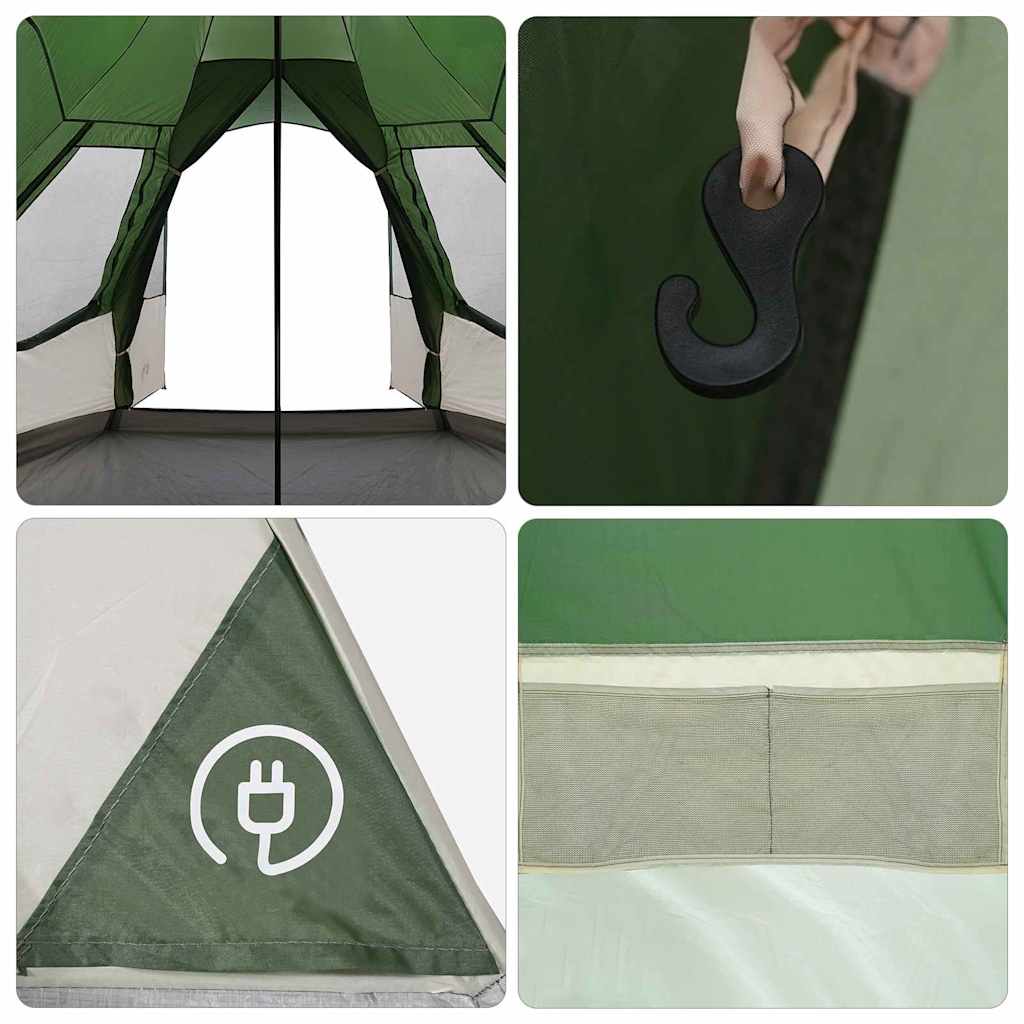 Tents 8 Person Family Teepee Tent Large Waterproof Camping Shelter Grey Orange G