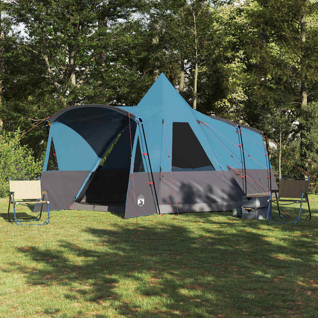Tents 8 Person Family Teepee Tent Large Waterproof Camping Shelter Grey Orange G