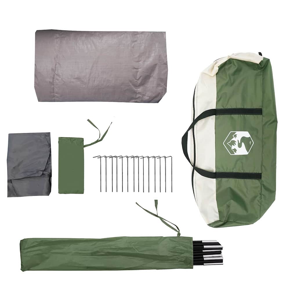 Tents 4 Person Tunnel Camping Tent Waterproof 318x275cm Green White Blue 318 cm