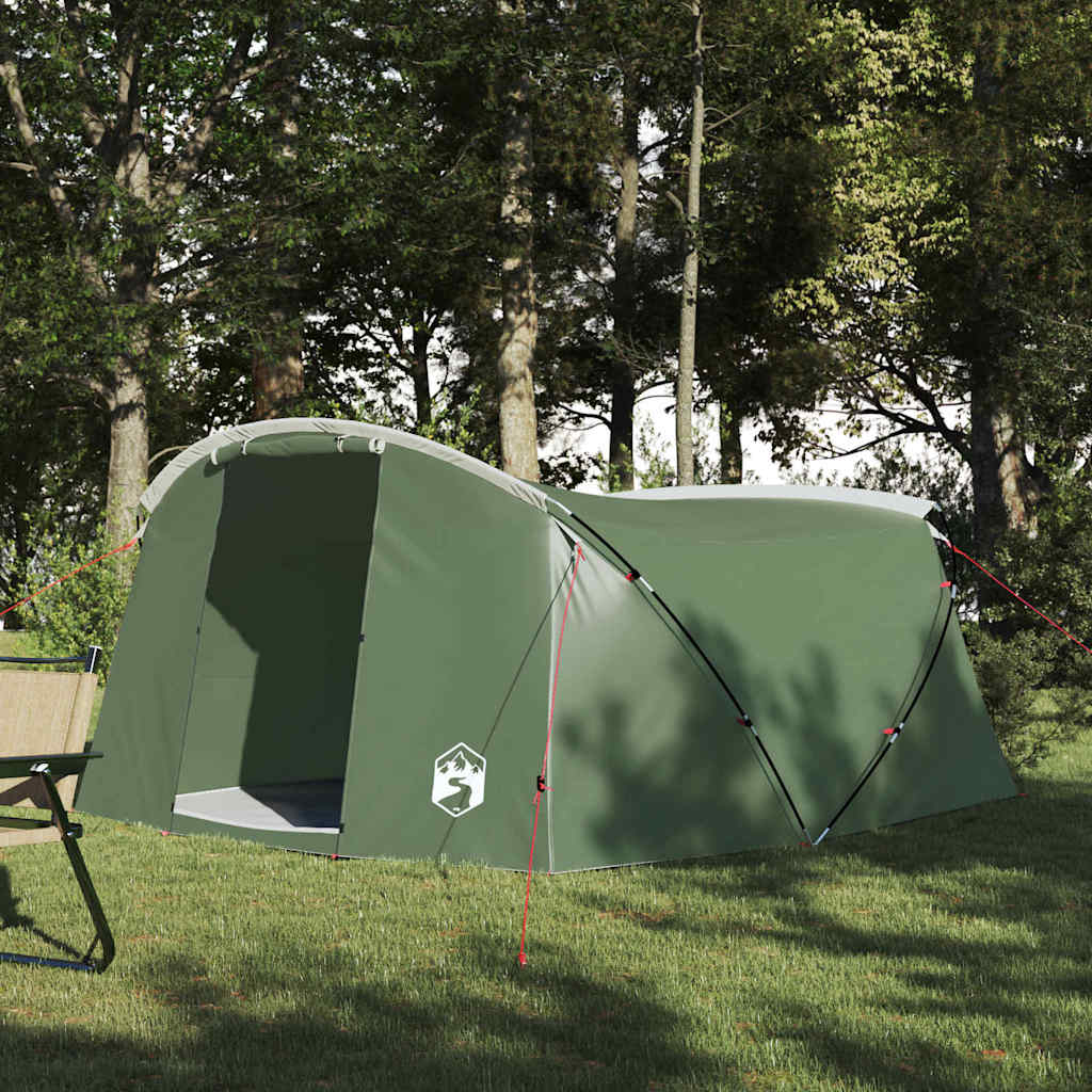 Tents 4 Person Tunnel Camping Tent Waterproof 318x275cm Green White Blue 318 cm