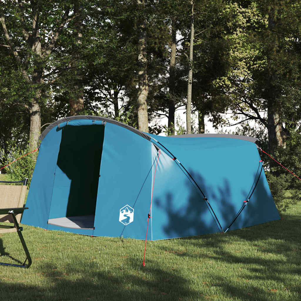 Tents 4 Person Tunnel Camping Tent Waterproof 318x275cm Green White Blue 318 cm