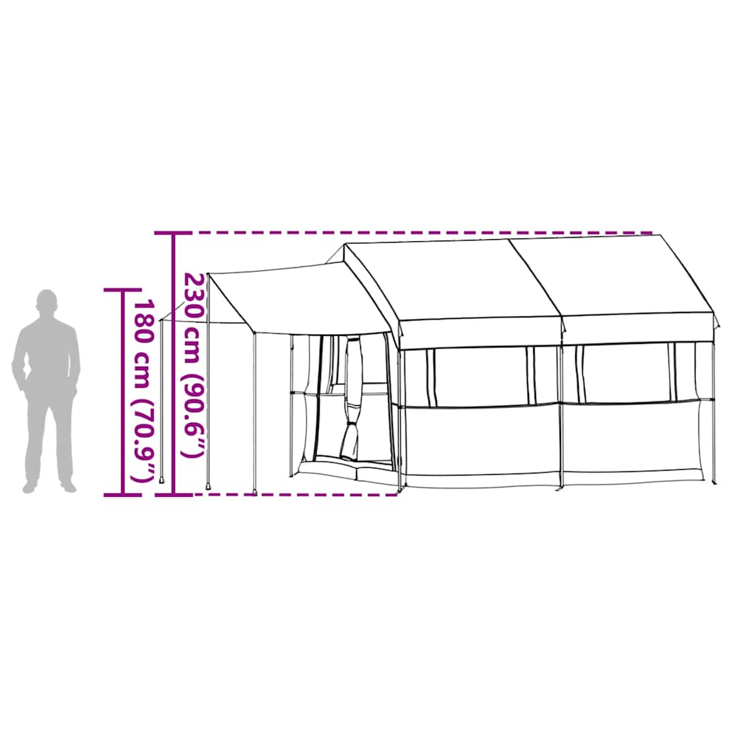 Tents Family Tent 4-Person White 324 X 255 230 Cm Green Grey and orange Blue 324
