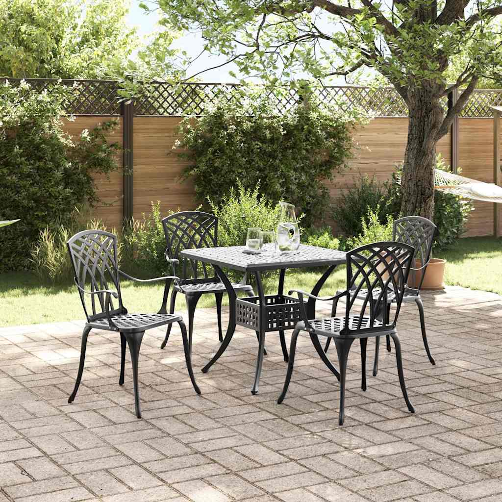 Garden Table Set 5 Pcs Cast Aluminium