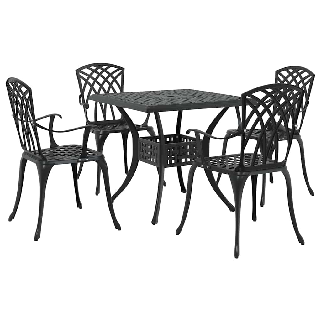 Garden Table Set 5 Pcs Cast Aluminium