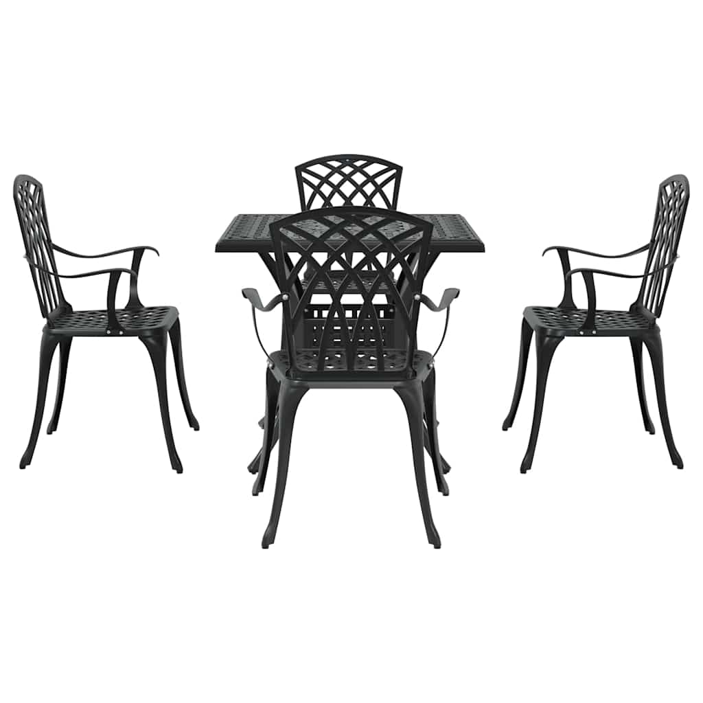 Garden Table Set 5 Pcs Cast Aluminium