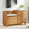 Storage Bench Askim 100 X 39 X 62 Cm Solid Pine Wood