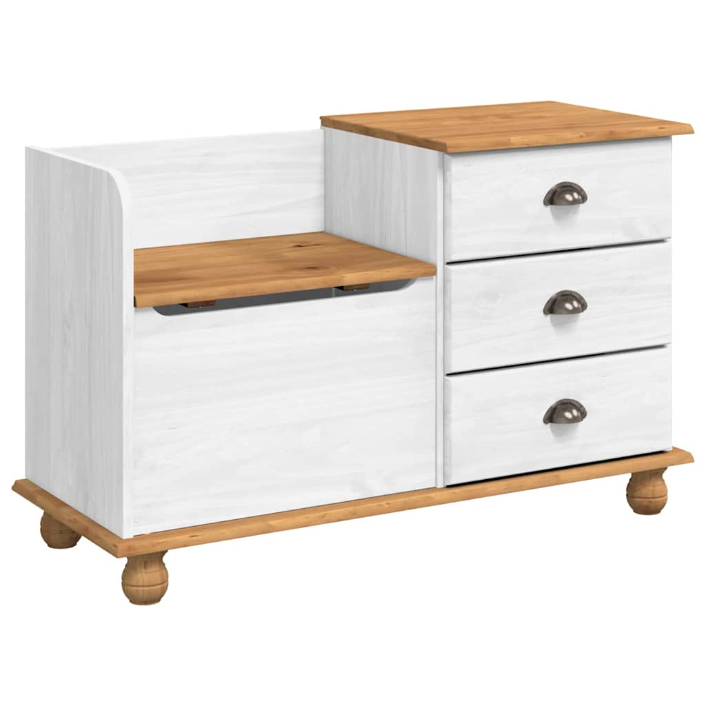 Storage Bench Askim 100 X 39 X 62 Cm Solid Pine Wood