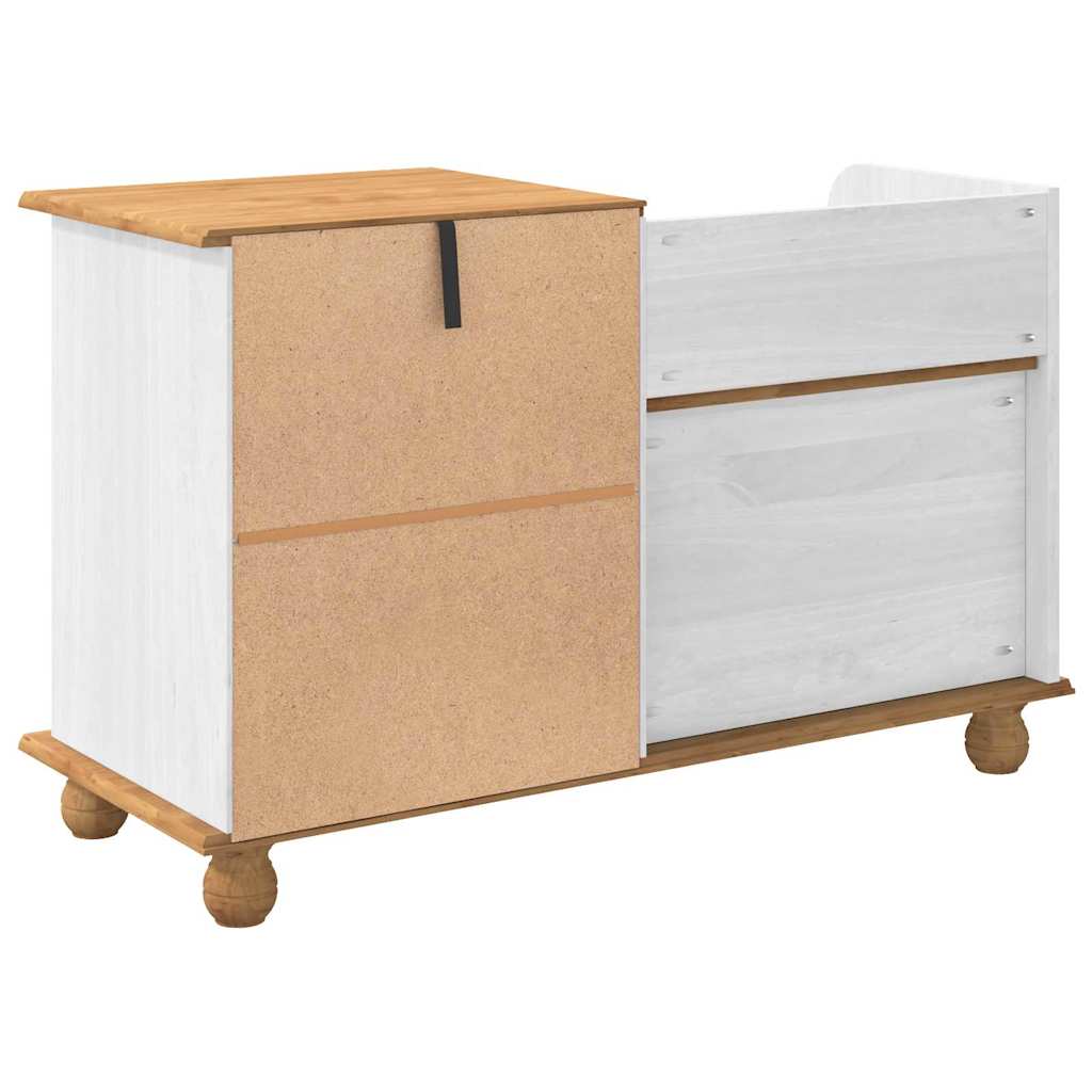 Storage Bench Askim 100 X 39 X 62 Cm Solid Pine Wood