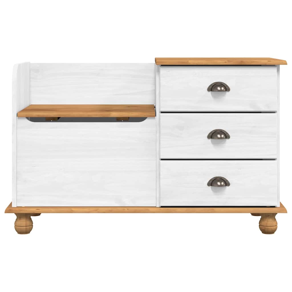 Storage Bench Askim 100 X 39 X 62 Cm Solid Pine Wood