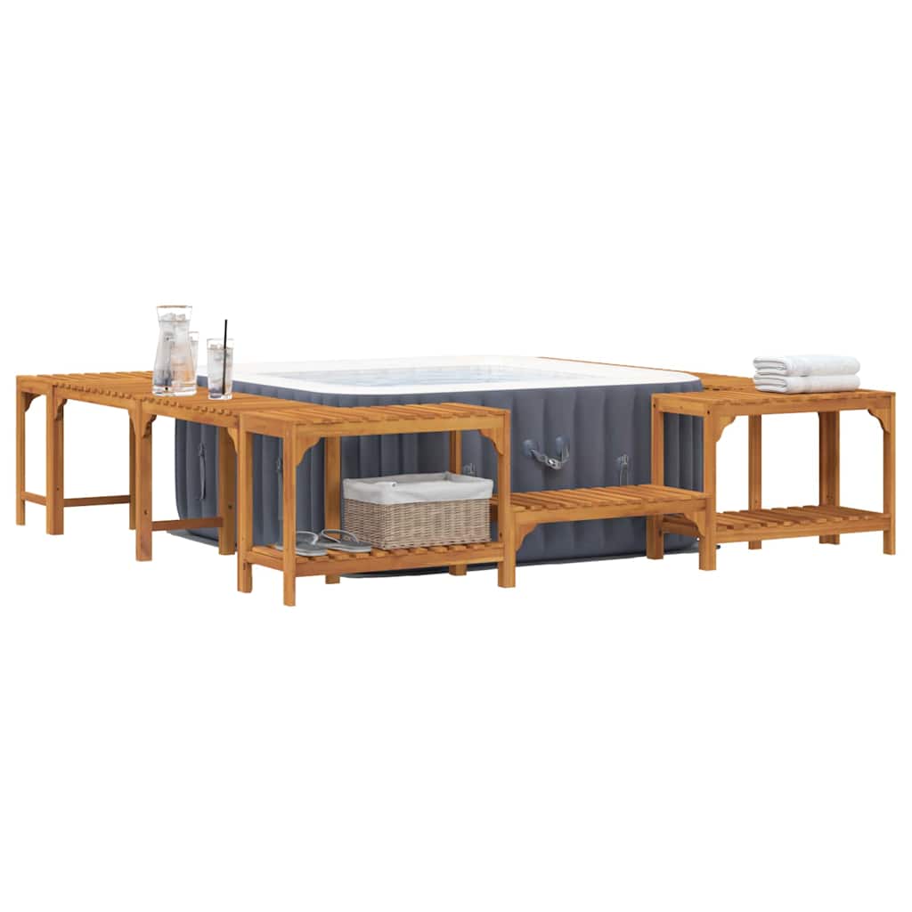 Hot Tub Surround Brown 230 X 230 Cm Solid Acacia Wood