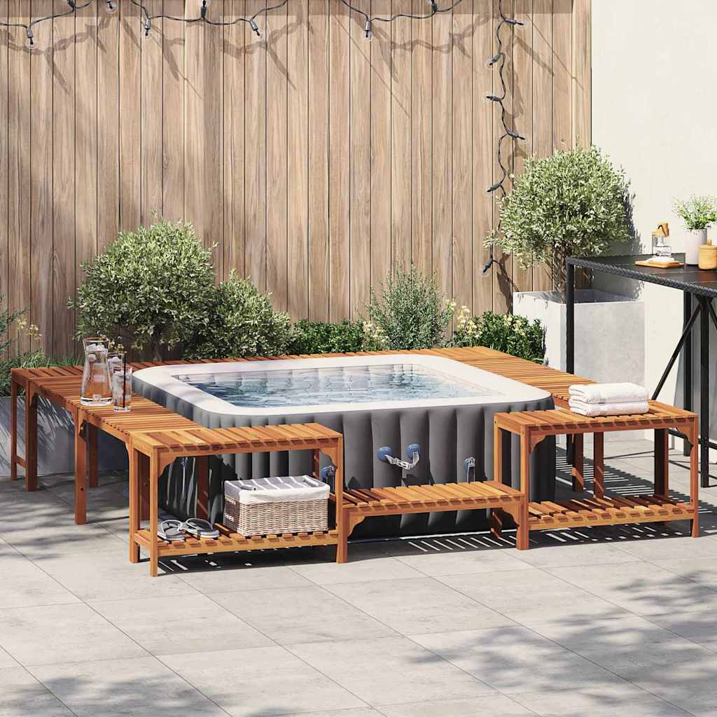 Hot Tub Surround Brown 230 X 230 Cm Solid Acacia Wood