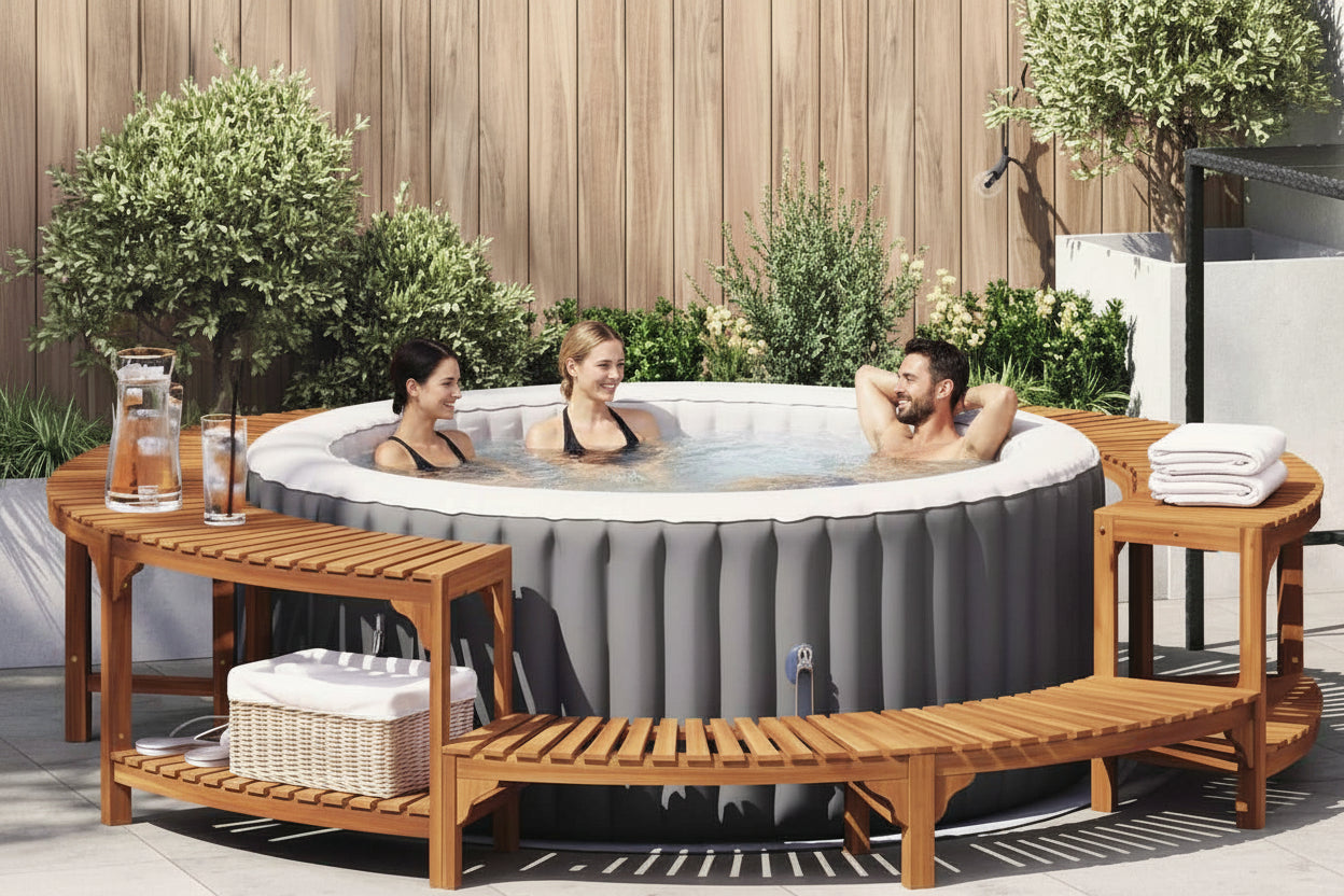 Hot Tub Surround Brown Solid Acacia Wood
