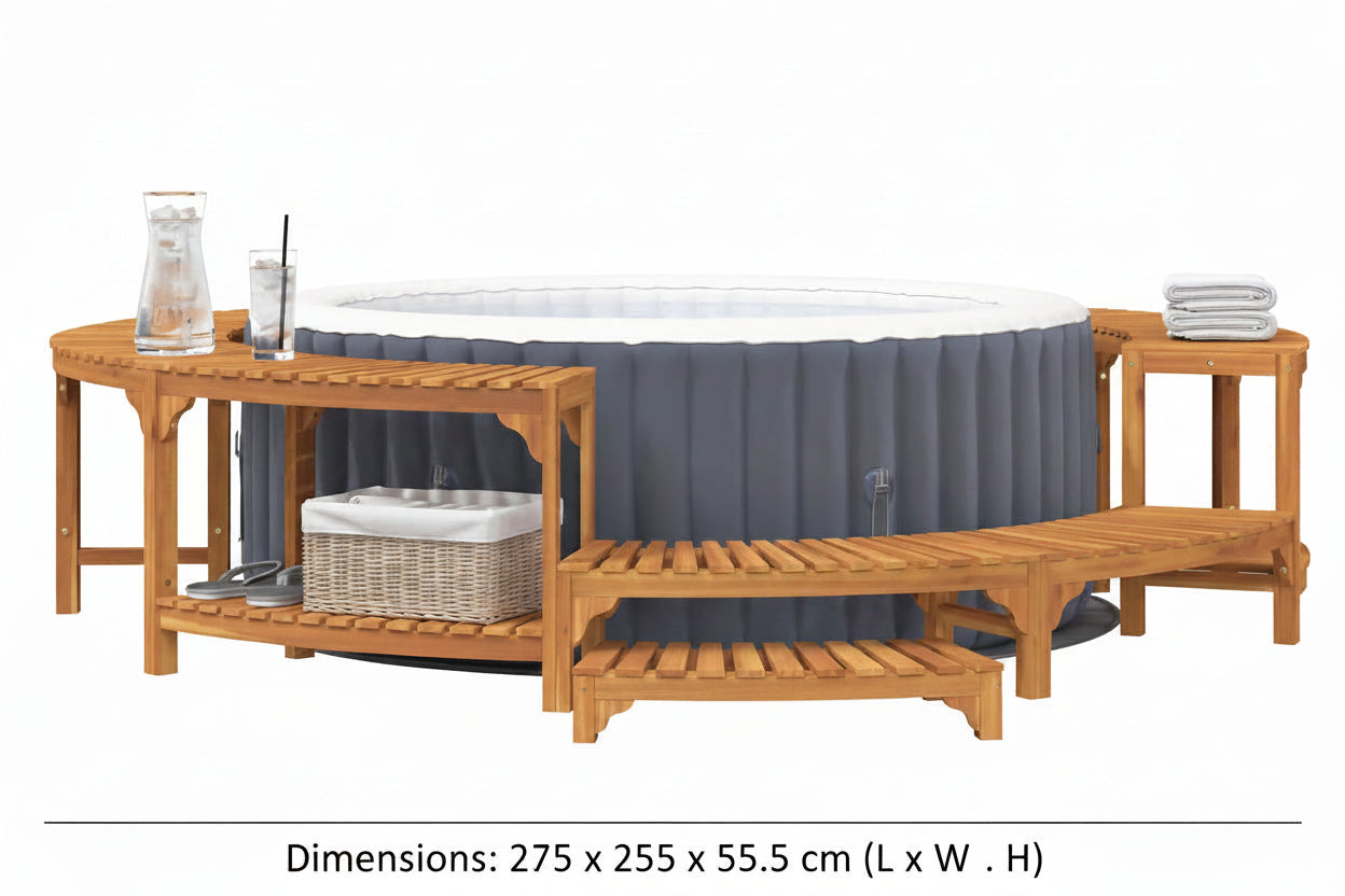 Hot Tub Surround Brown Solid Acacia Wood