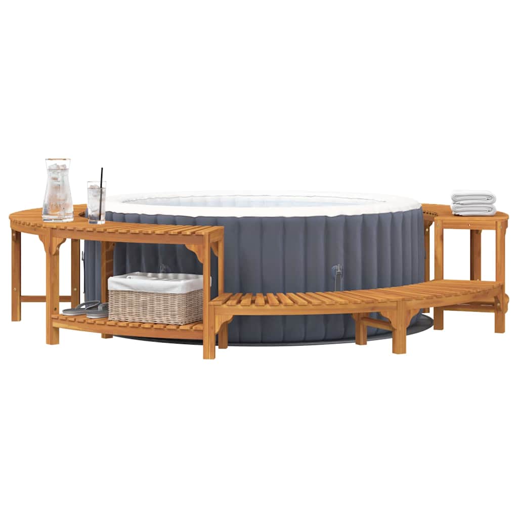 Hot Tub Surround Brown Solid Acacia Wood
