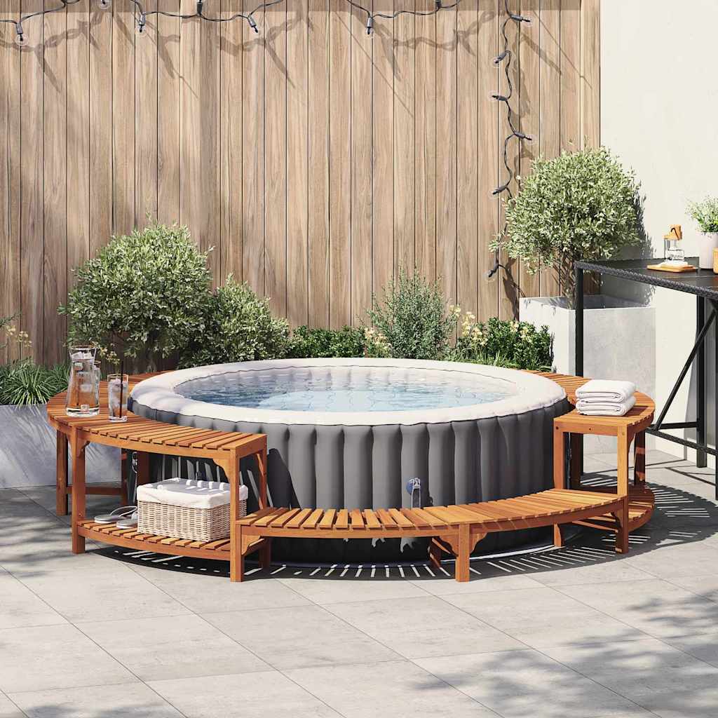 Hot Tub Surround Brown Solid Acacia Wood