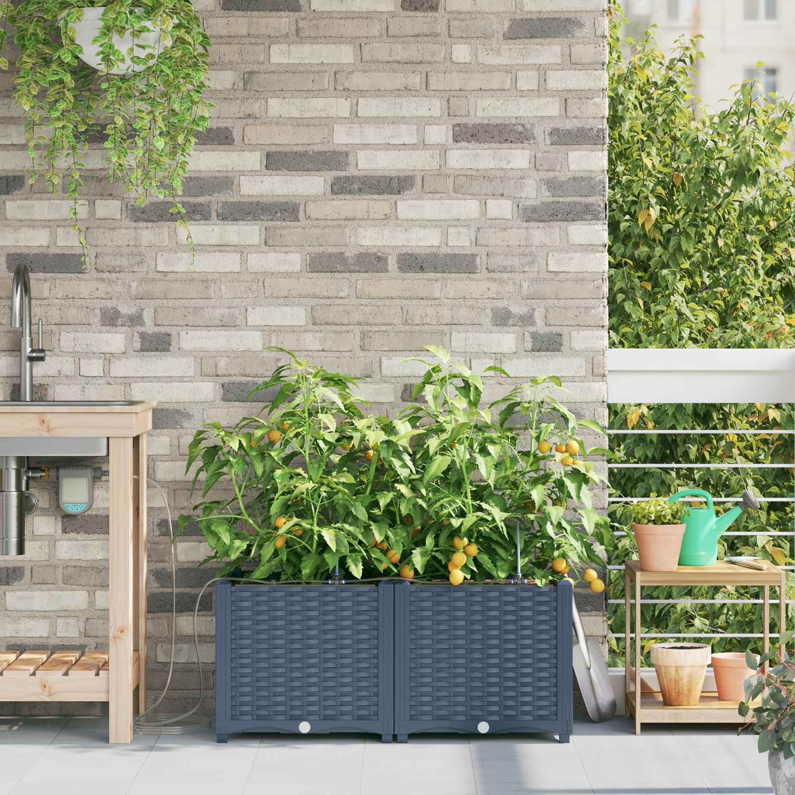 Garden Planter 3 Pcs Pp