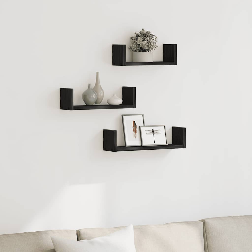 Wall Shelf 3 Pcs Engineered Wood
