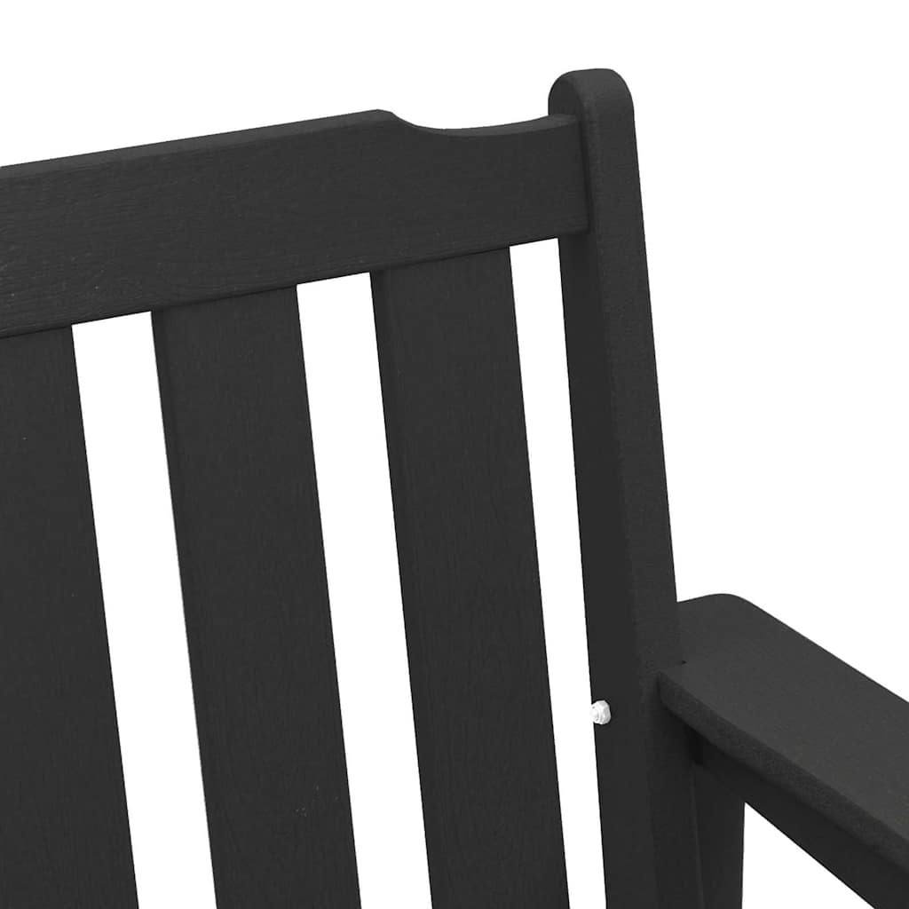 Outdoor Chair 120Cm Hdpe Garden Bench Grey Patio Seat Weather Resistant Black 12