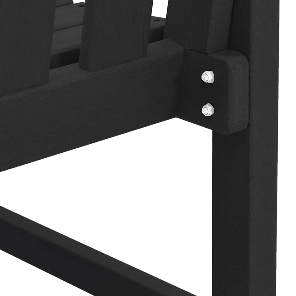 Outdoor Chair 120Cm Hdpe Garden Bench Grey Patio Seat Weather Resistant Black 12