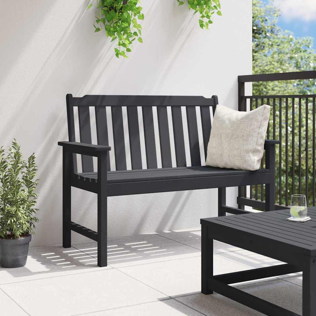 Outdoor Chair 120Cm Hdpe Garden Bench Grey Patio Seat Weather Resistant Black 12
