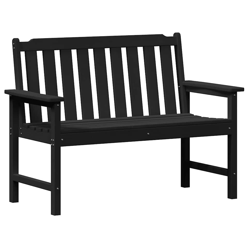 Outdoor Chair 120Cm Hdpe Garden Bench Grey Patio Seat Weather Resistant Black 12