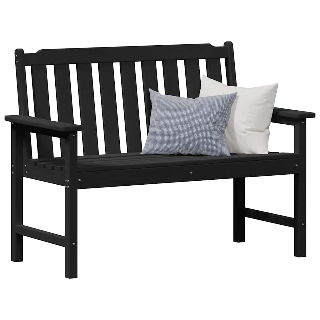 Outdoor Chair 120Cm Hdpe Garden Bench Grey Patio Seat Weather Resistant Black 12