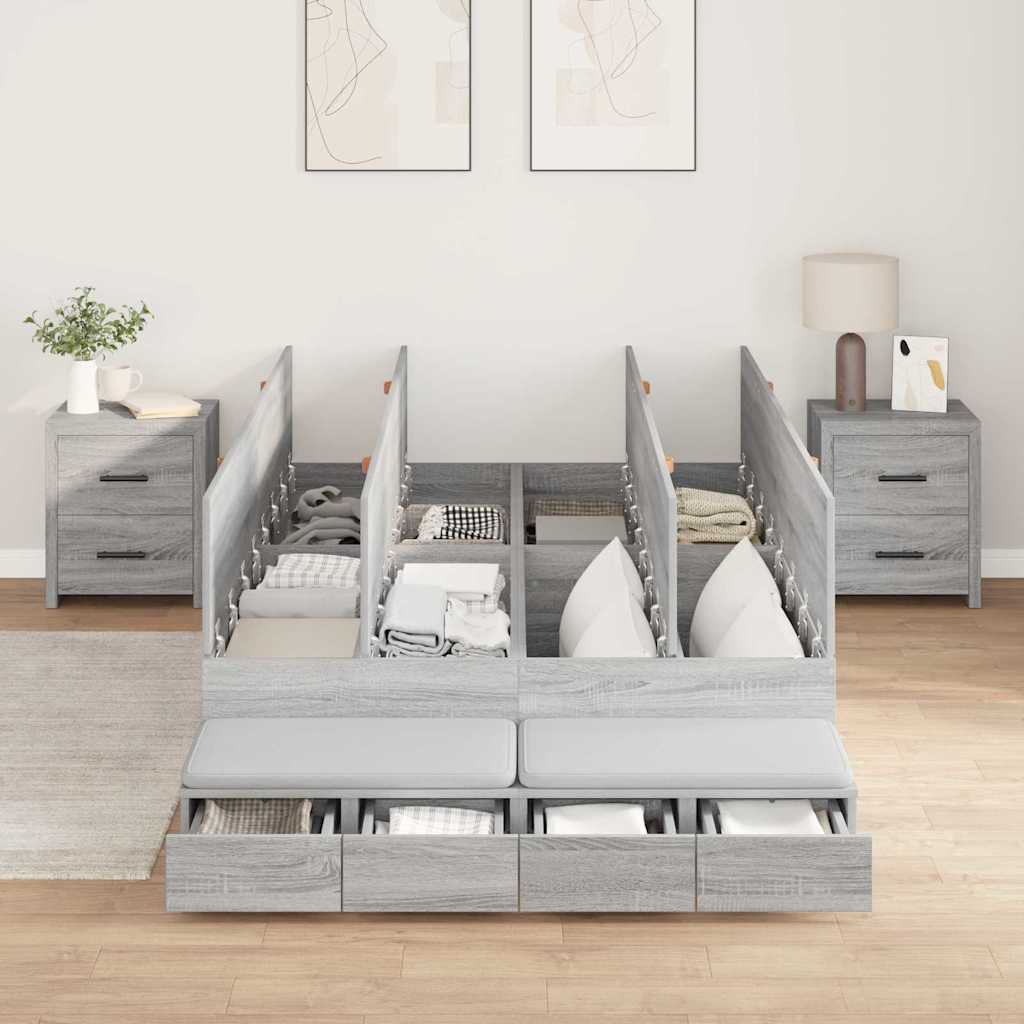 Storage Bed Frame 120 Cm Engineered Wood