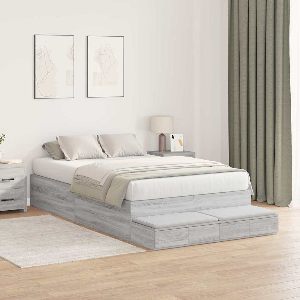 Storage Bed Frame 120 Cm Engineered Wood
