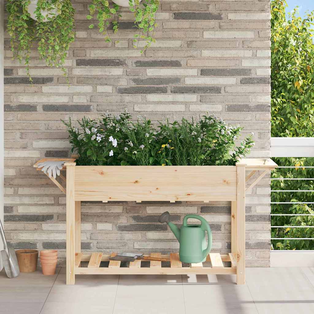 Garden Planter Beige Solid Fir Wood