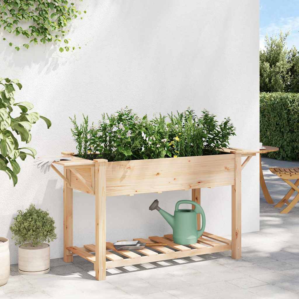 Garden Planter Beige Solid Fir Wood