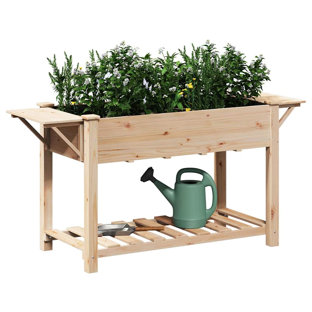 Garden Planter Beige Solid Fir Wood